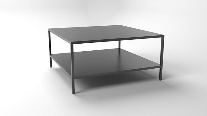 Table side with two shelves 3D model
