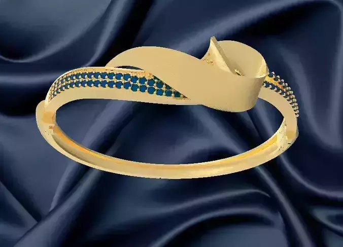 bracelet gold bangle with sapphires