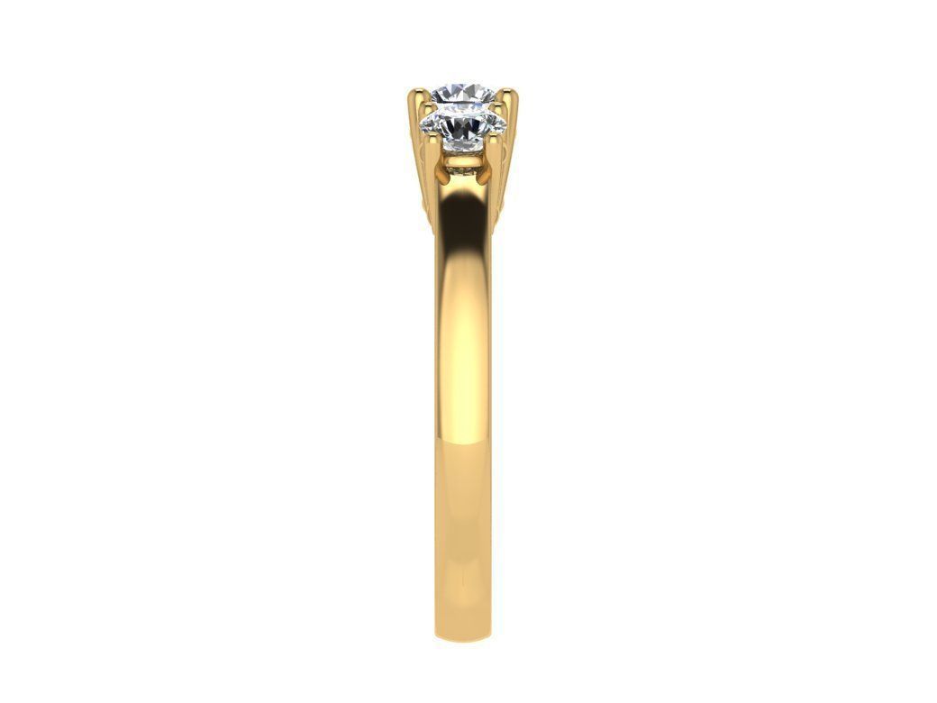 ring131 three stone diamond engagement ring gold 3D print model_3