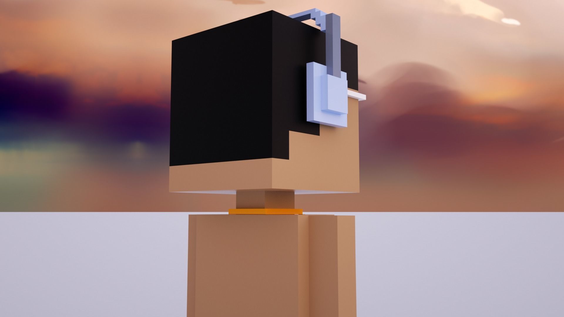 The world famous NFT Meebits Low-poly 3D model_7