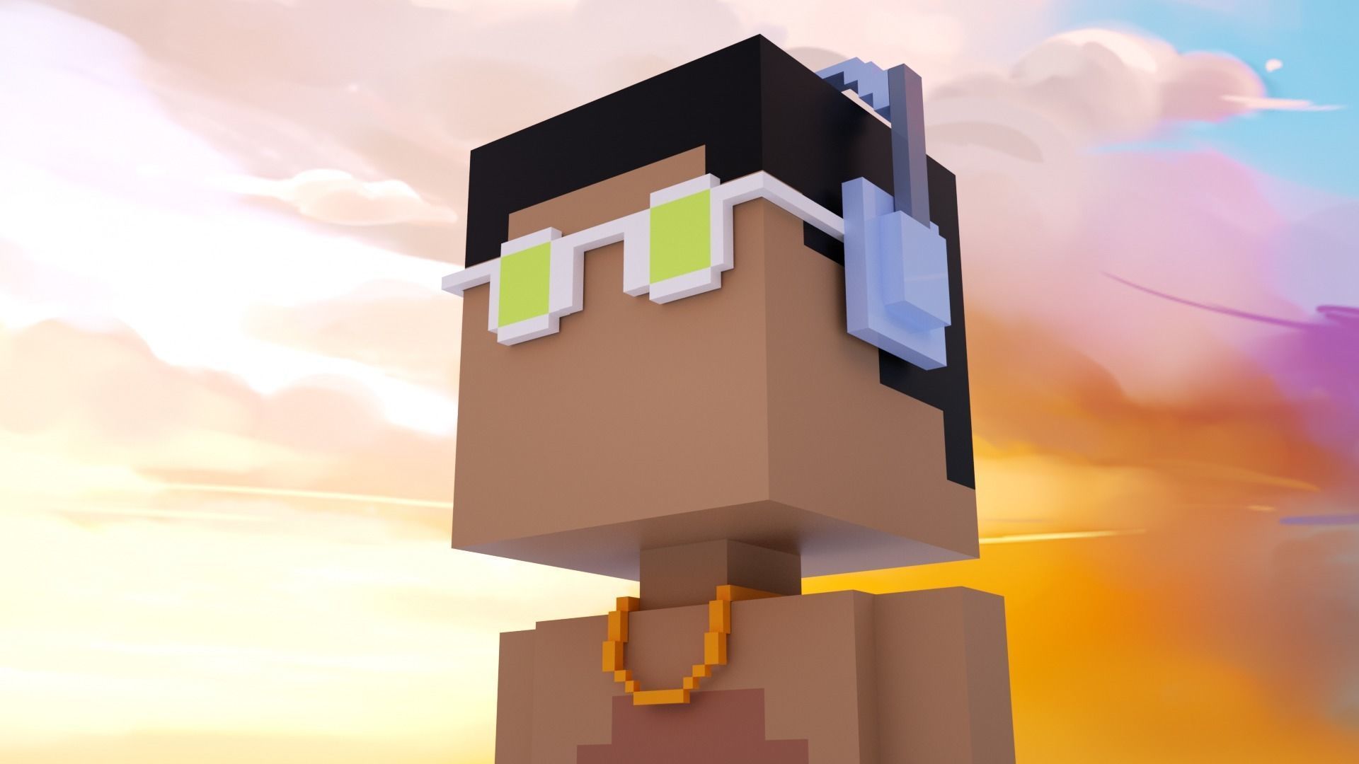 The world famous NFT Meebits Low-poly 3D model_9