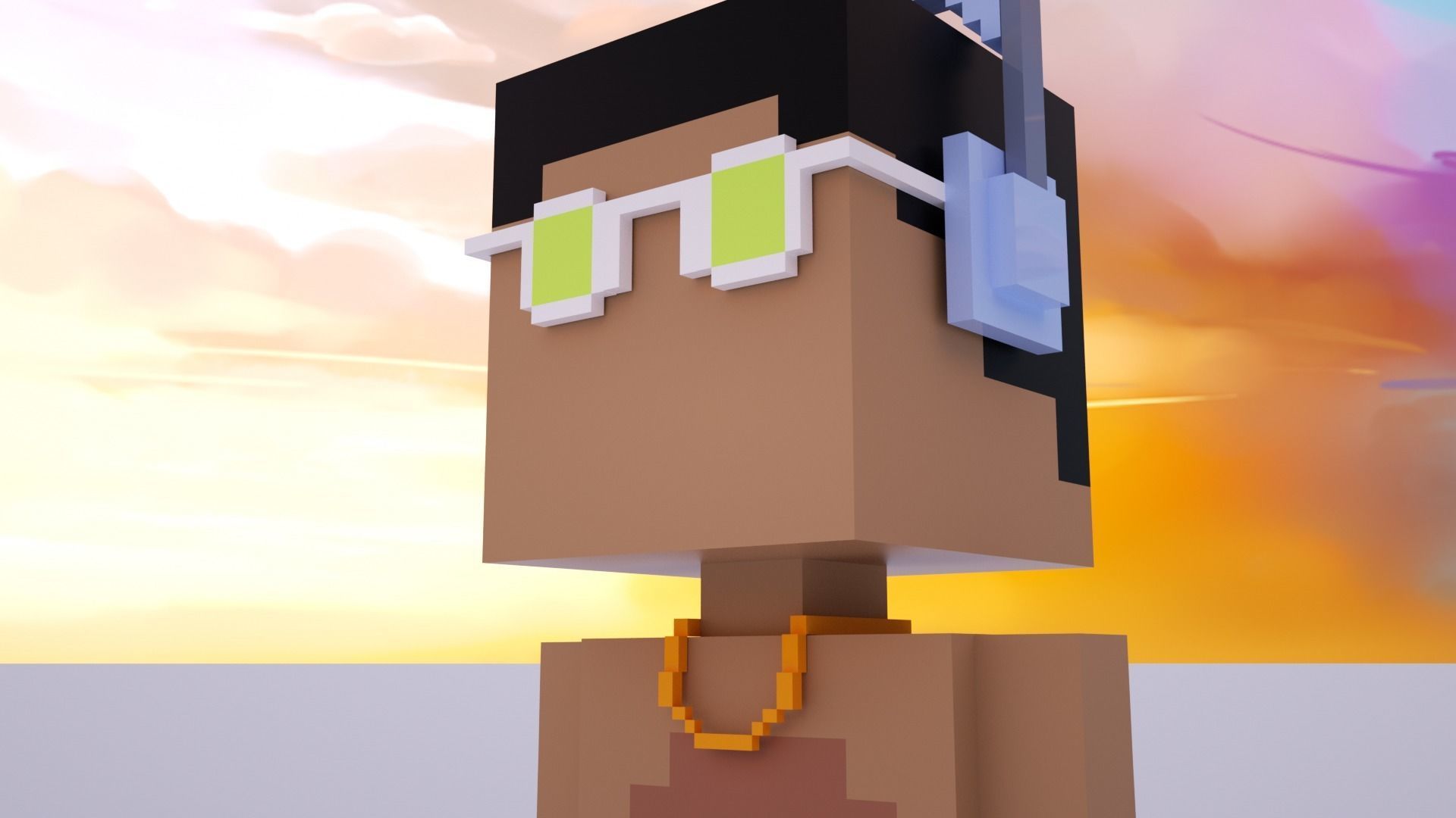 The world famous NFT Meebits Low-poly 3D model_2