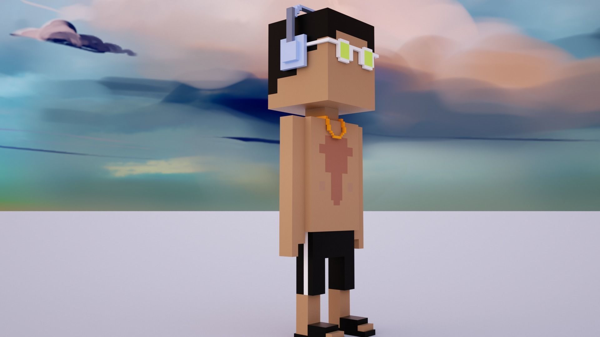 The world famous NFT Meebits Low-poly 3D model_5