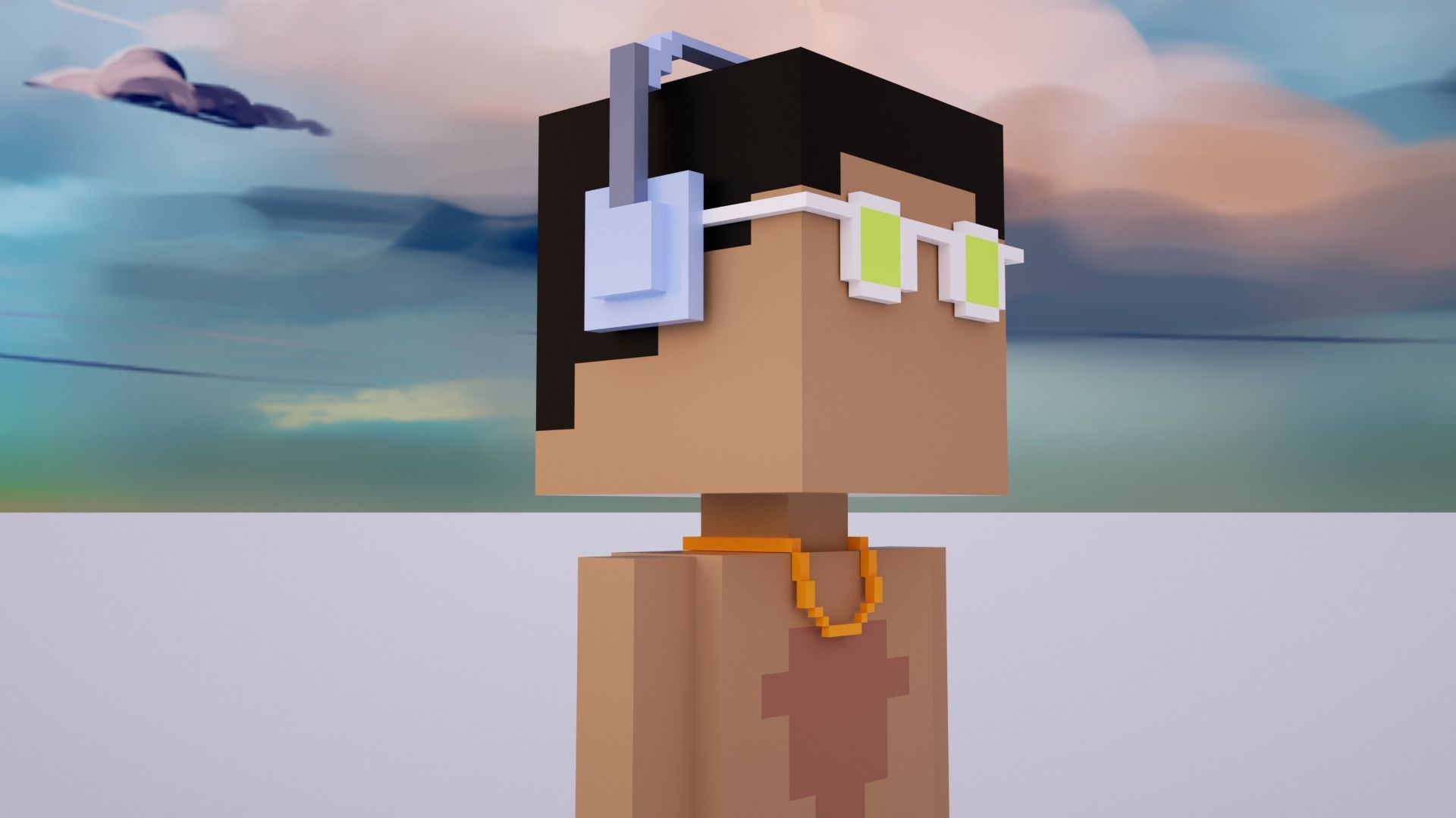 The world famous NFT Meebits Low-poly 3D model_6