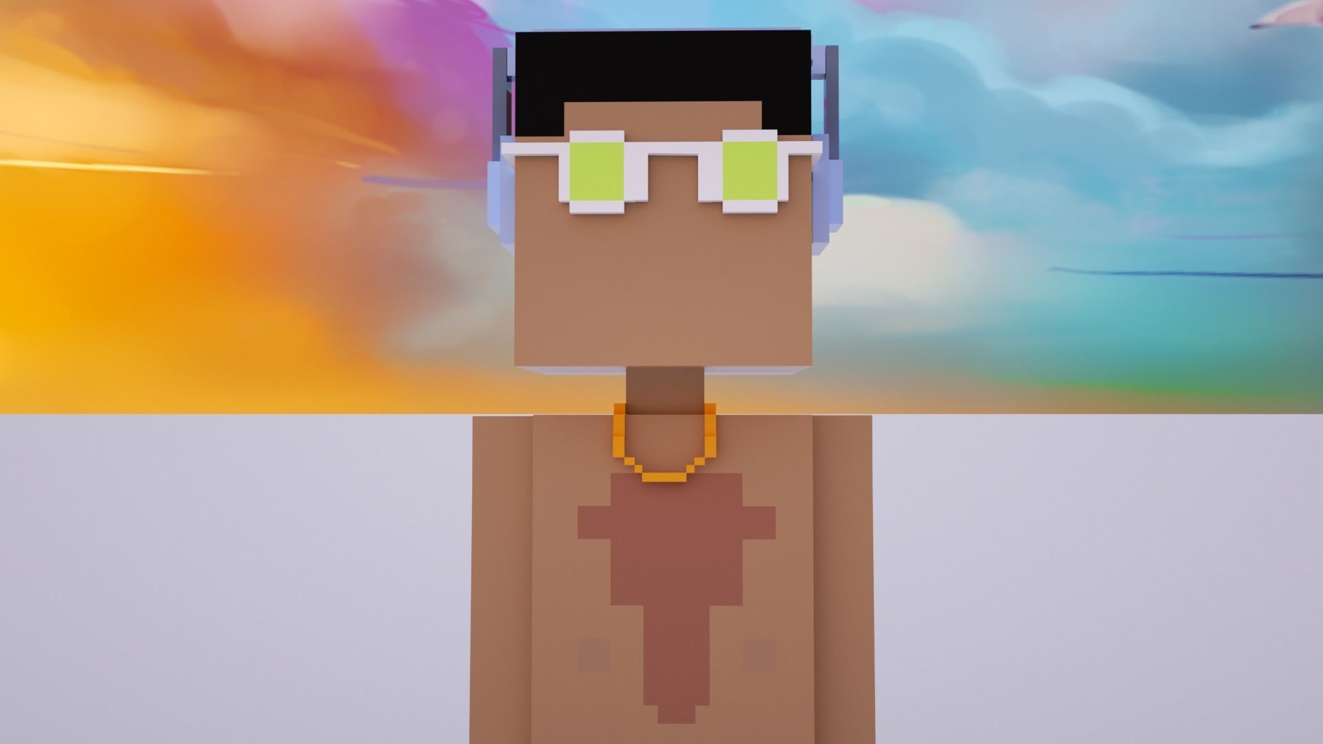 The world famous NFT Meebits Low-poly 3D model_3