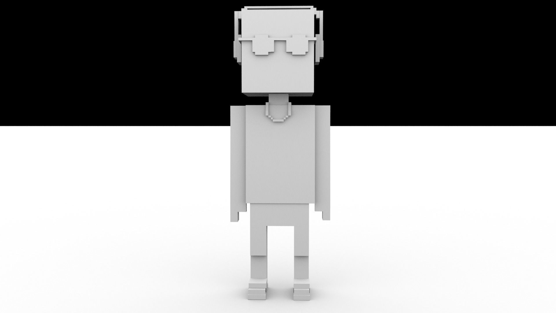 The world famous NFT Meebits Low-poly 3D model_10