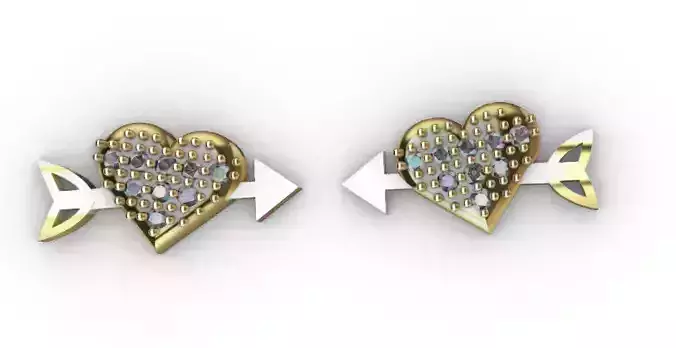earrings-aretes pair of earrings with hearts and arrows