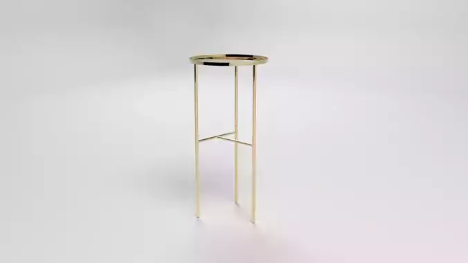 Table side with gold base