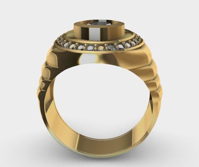 ring with diamond- anillo  3D print model_2