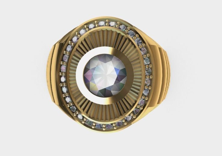 ring with diamond- anillo  3D print model_1