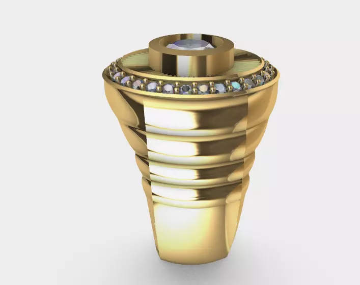 ring with diamond- anillo  3D print model_0