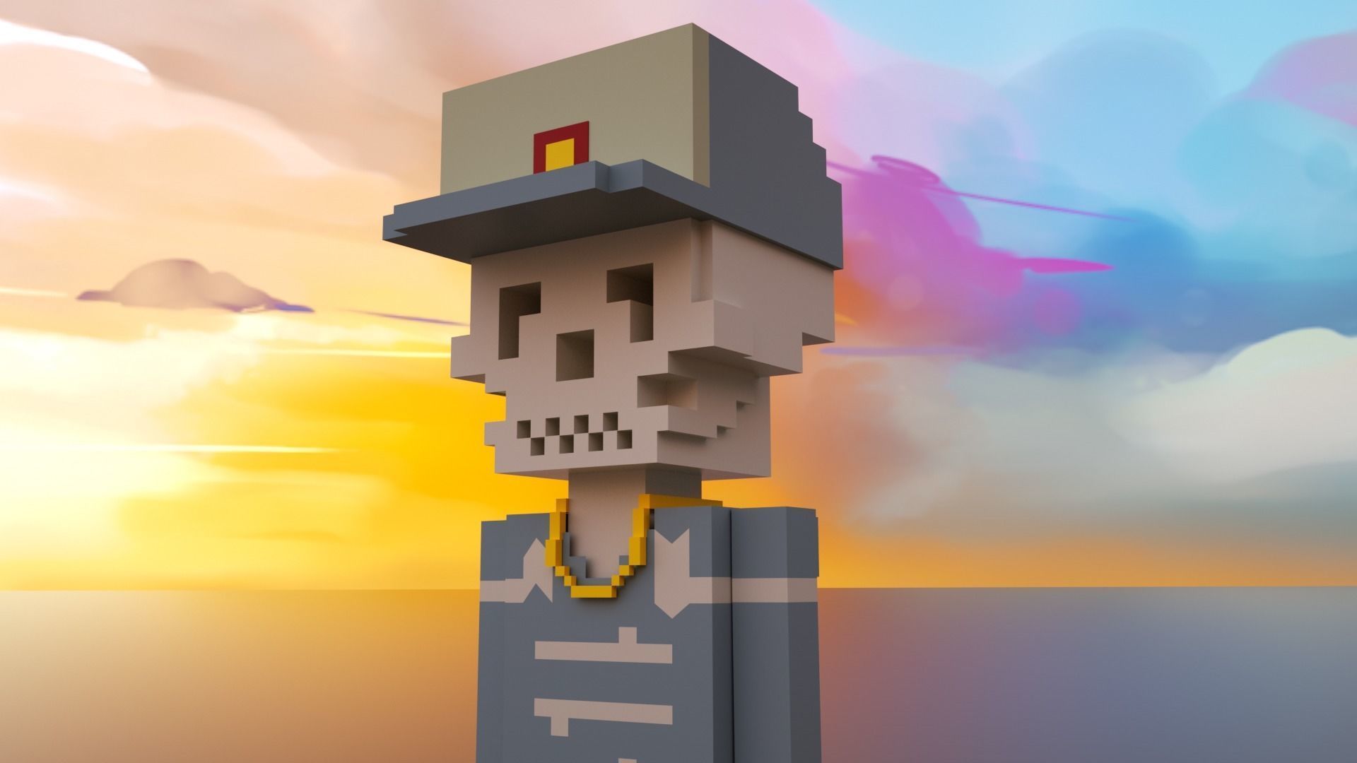 3D Meebits Jamy 3D Low-poly 3D model_7