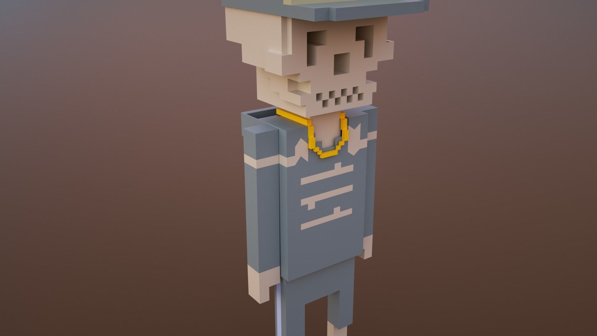 3D Meebits Jamy 3D Low-poly 3D model_3