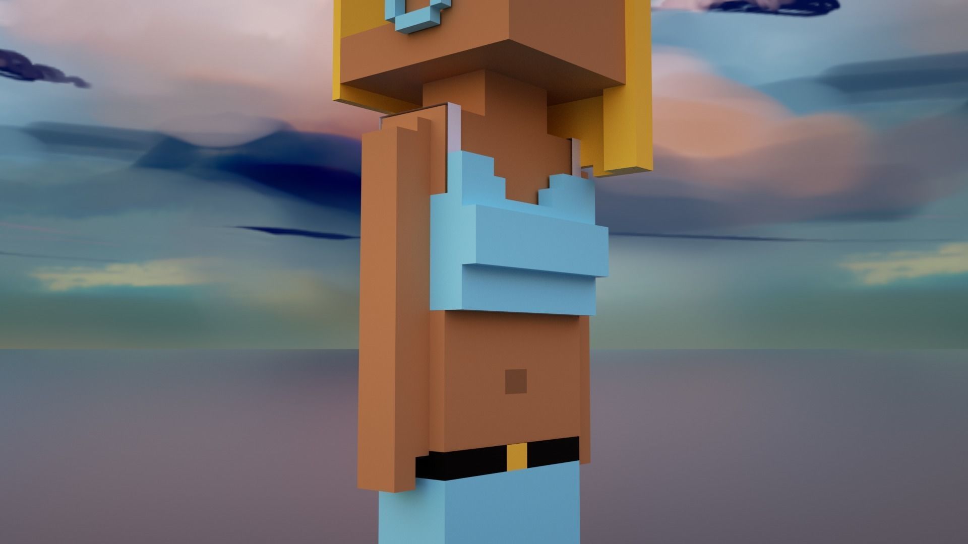 3D Meebits Silvia 3D Low-poly 3D model_1