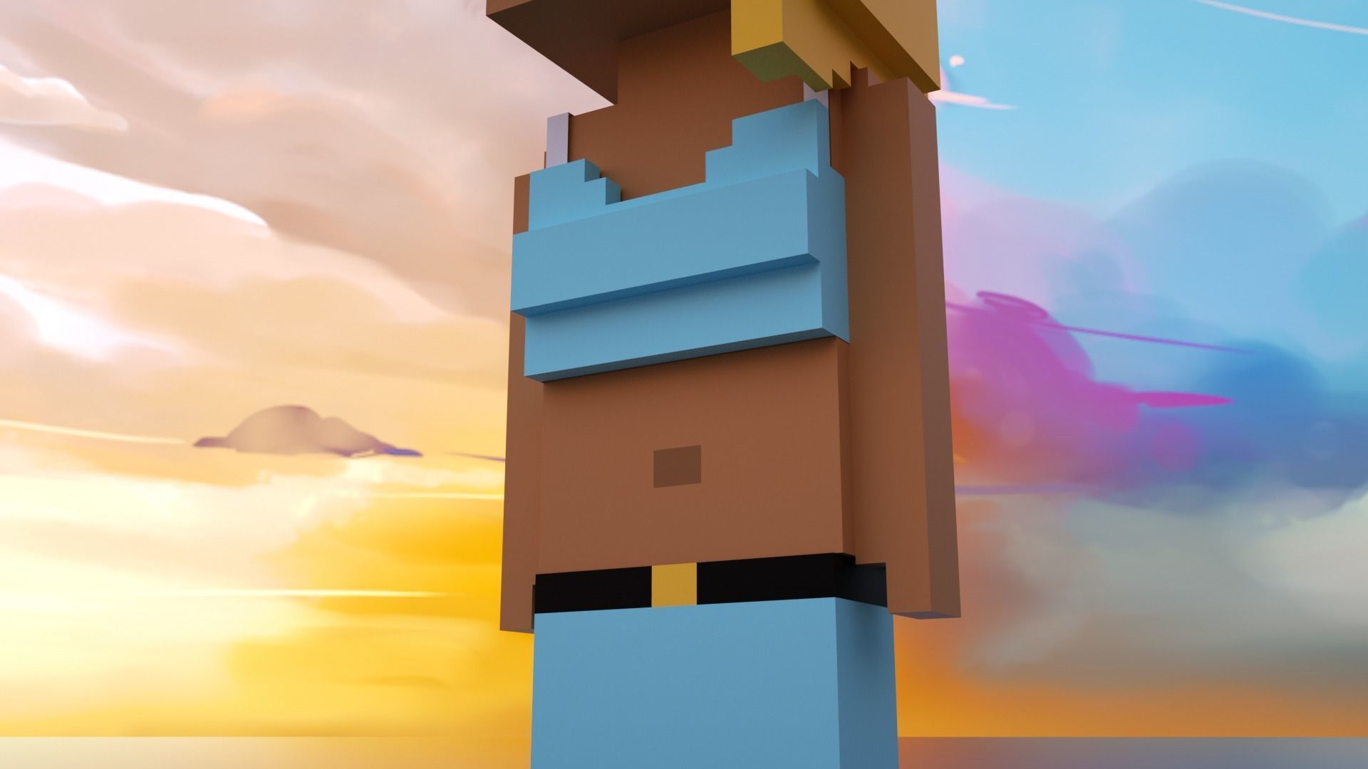 3D Meebits Silvia 3D Low-poly 3D model_4