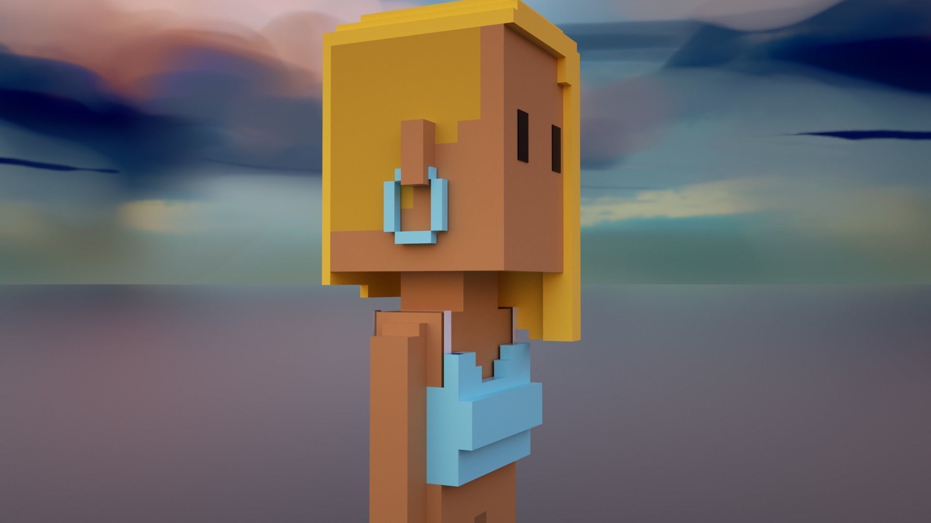 3D Meebits Silvia 3D Low-poly 3D model_3