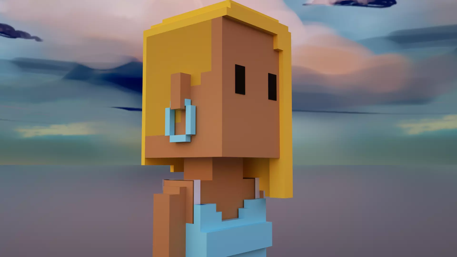 3D Meebits Silvia 3D Low-poly 3D model_0