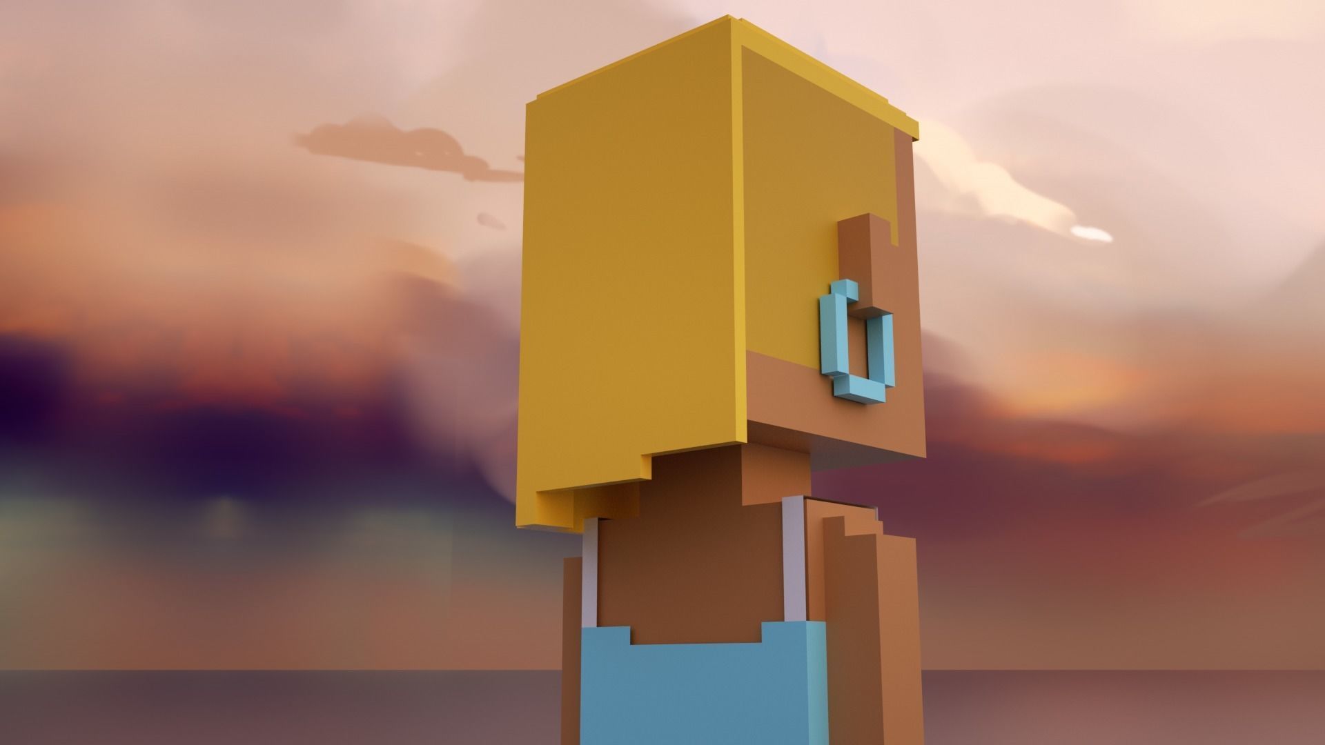 3D Meebits Silvia 3D Low-poly 3D model_9