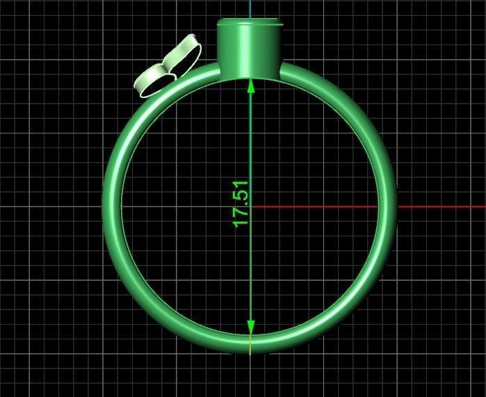 ring with butterfly and stone 3D print model_32