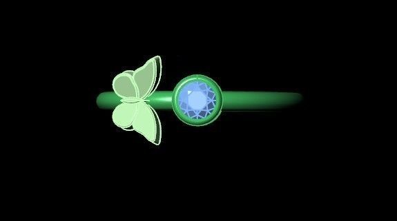 ring with butterfly and stone 3D print model_39