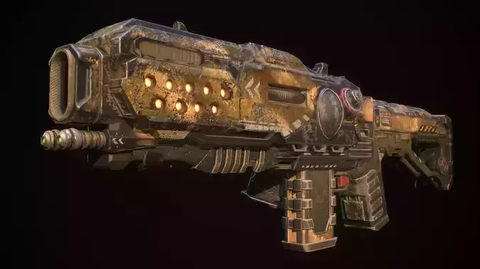Hammervolt Rifle Low-poly 3D model
