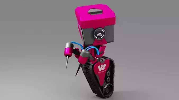 Utility bot  rigged - animated character
