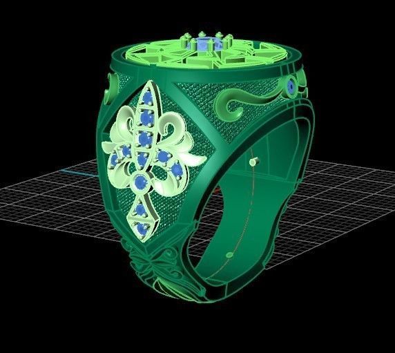 big ring with patterns 3D print model_33