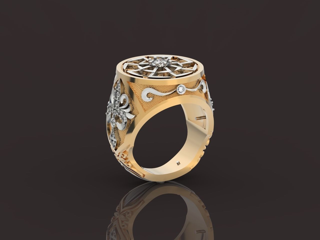 big ring with patterns 3D print model_4