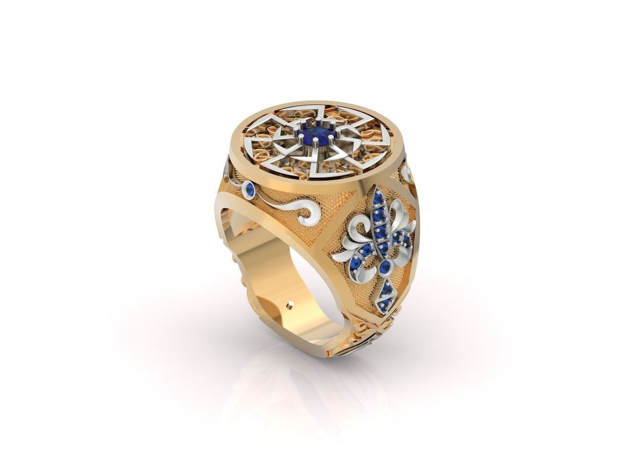 big ring with patterns 3D print model_17