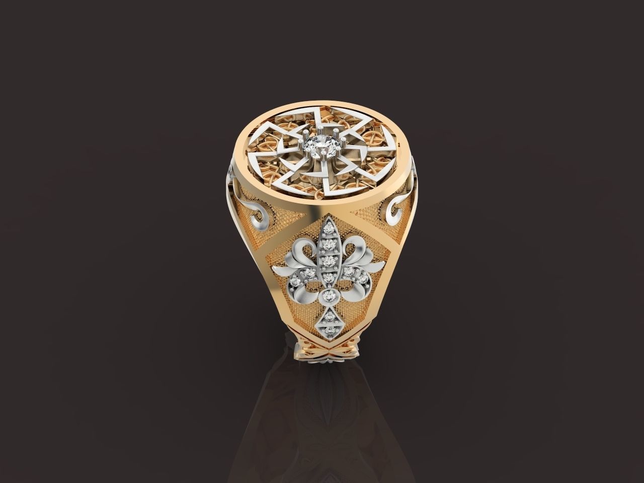 big ring with patterns 3D print model_6