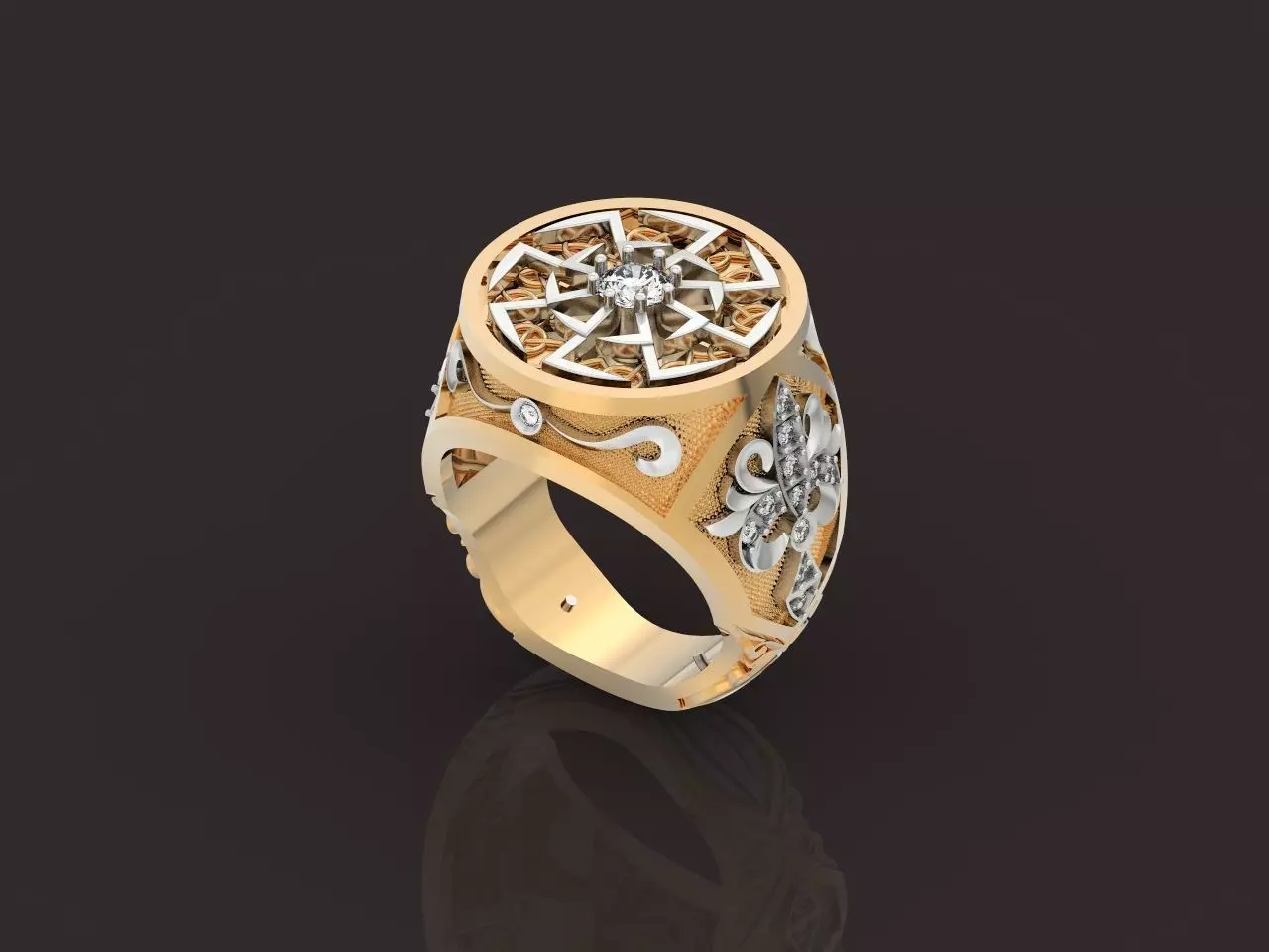 big ring with patterns 3D print model_0
