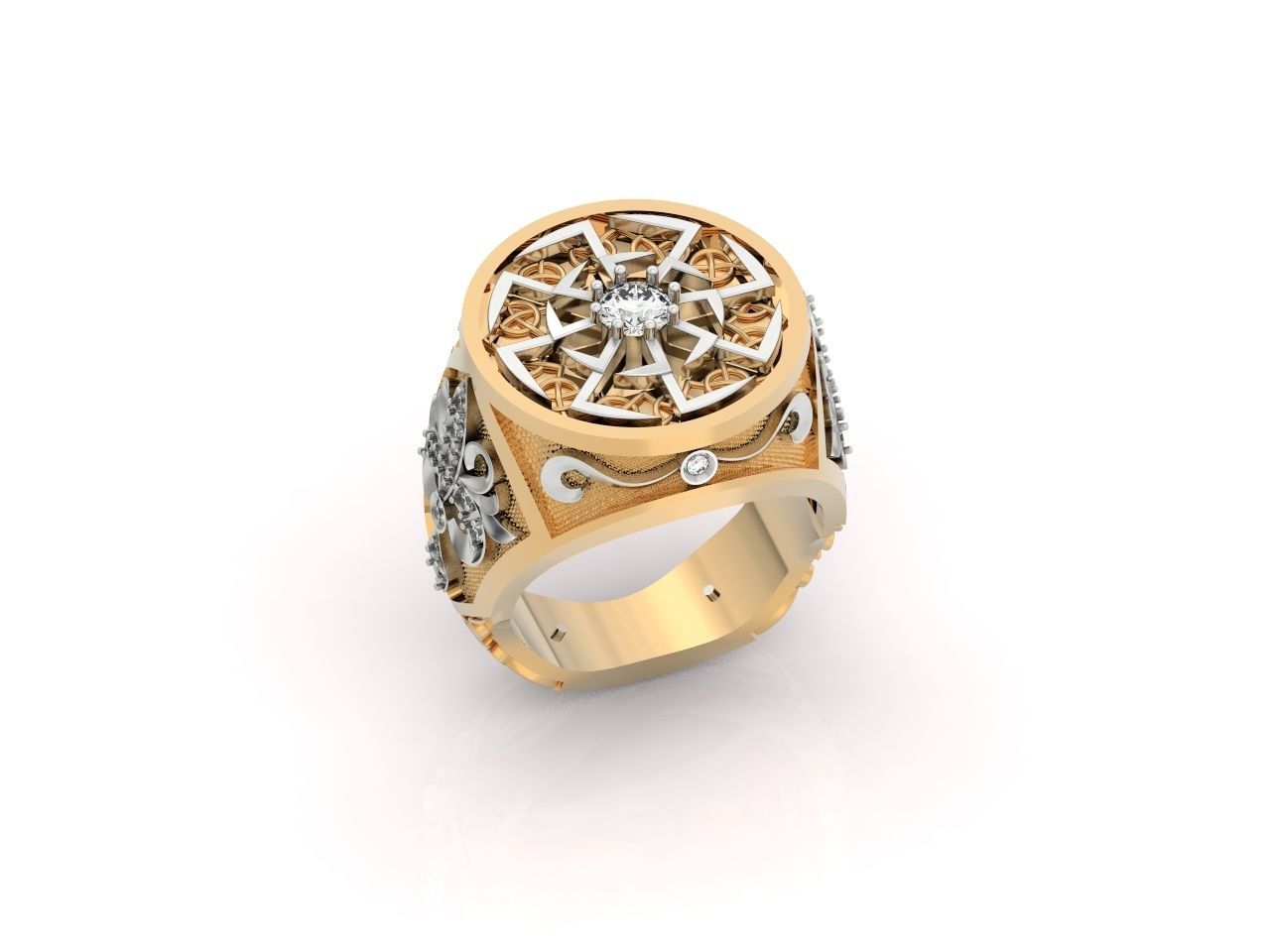 big ring with patterns 3D print model_10