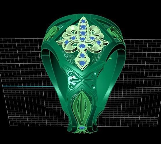 big ring with patterns 3D print model_31