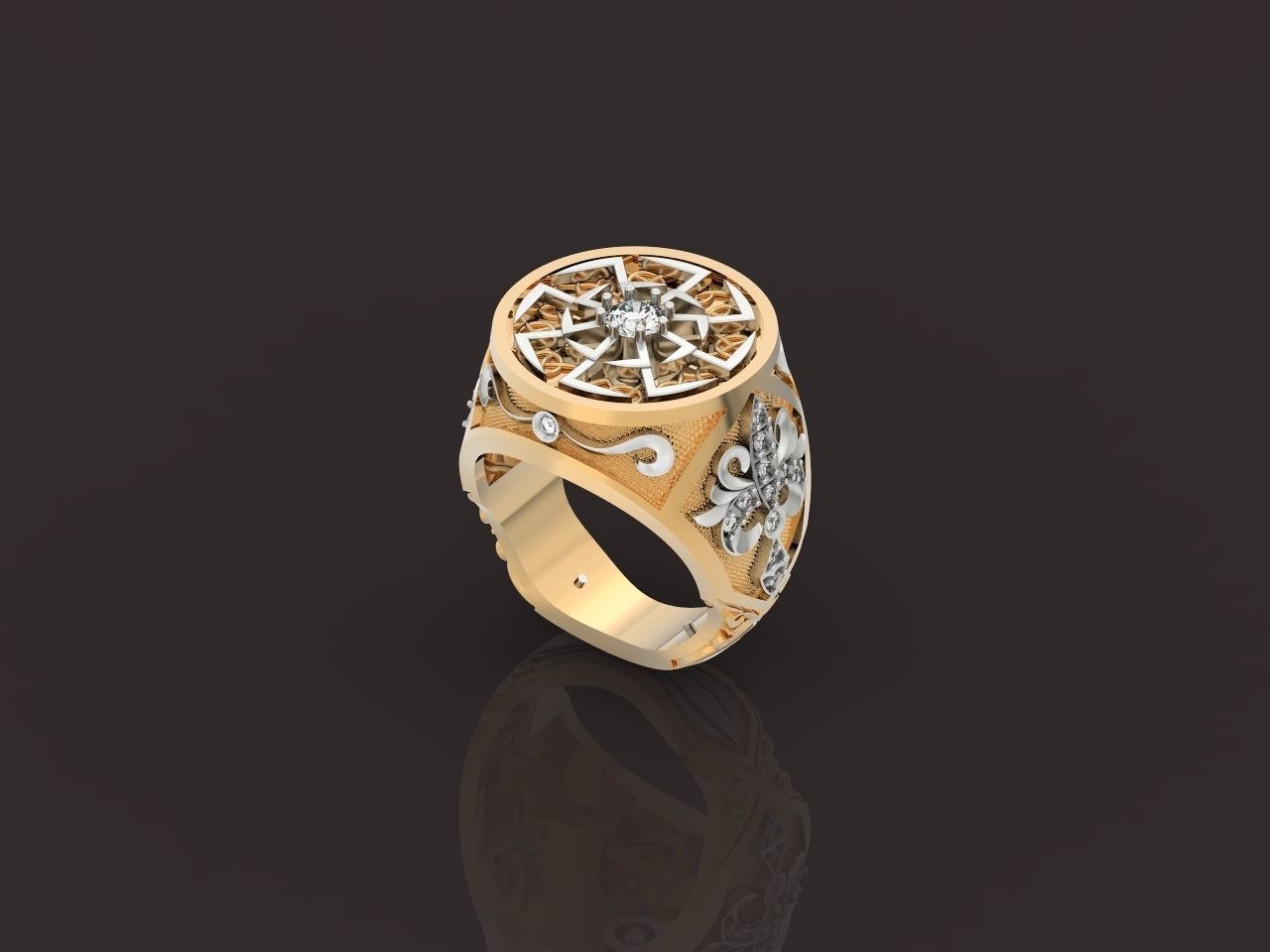 big ring with patterns 3D print model_1