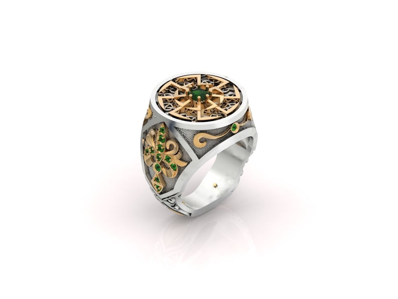 big ring with patterns 3D print model_22