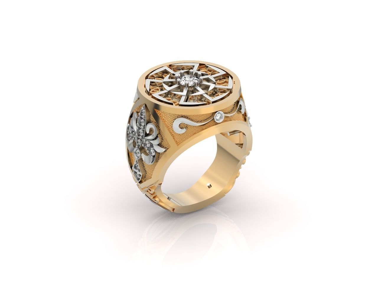 big ring with patterns 3D print model_11