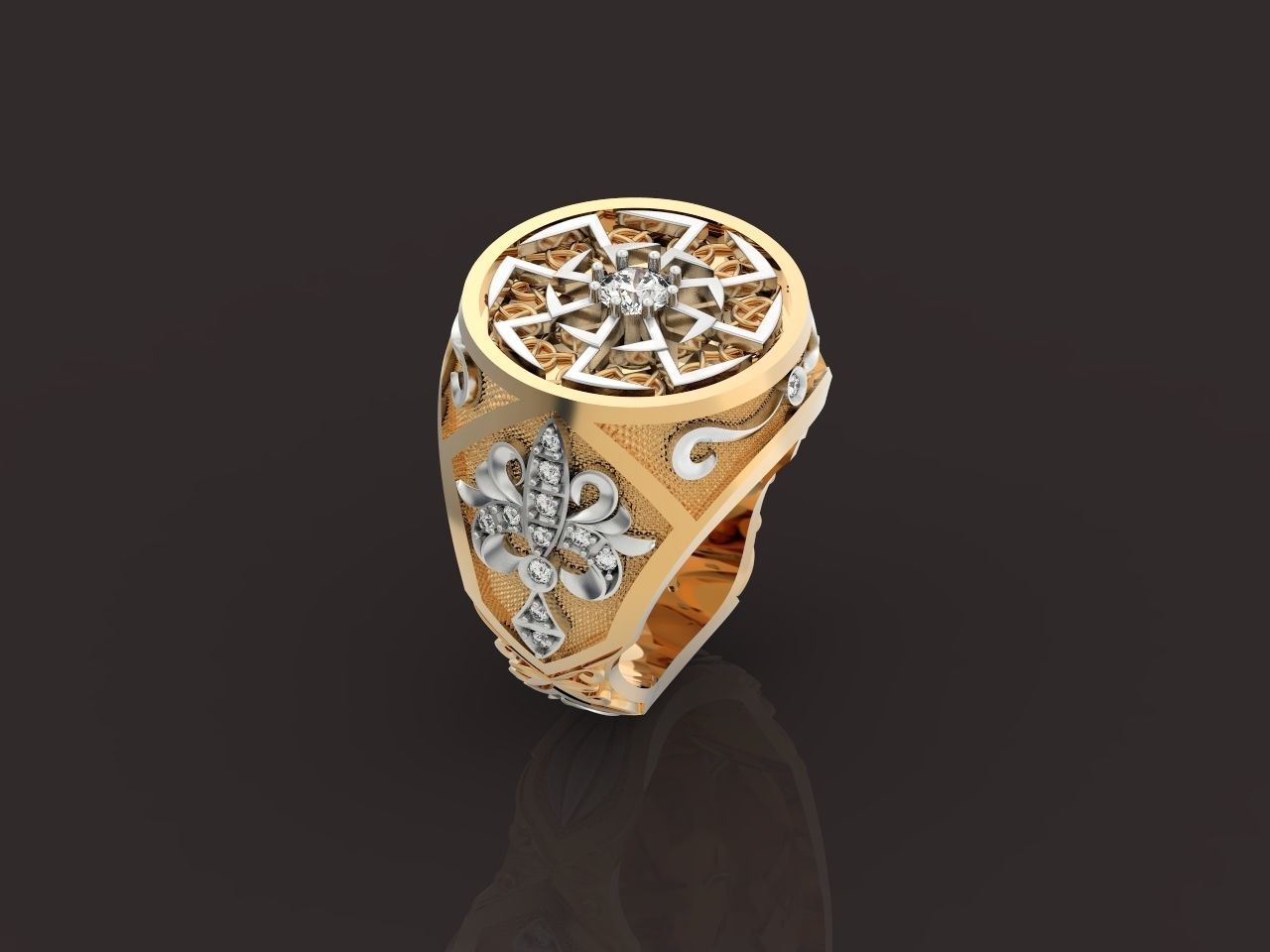 big ring with patterns 3D print model_7