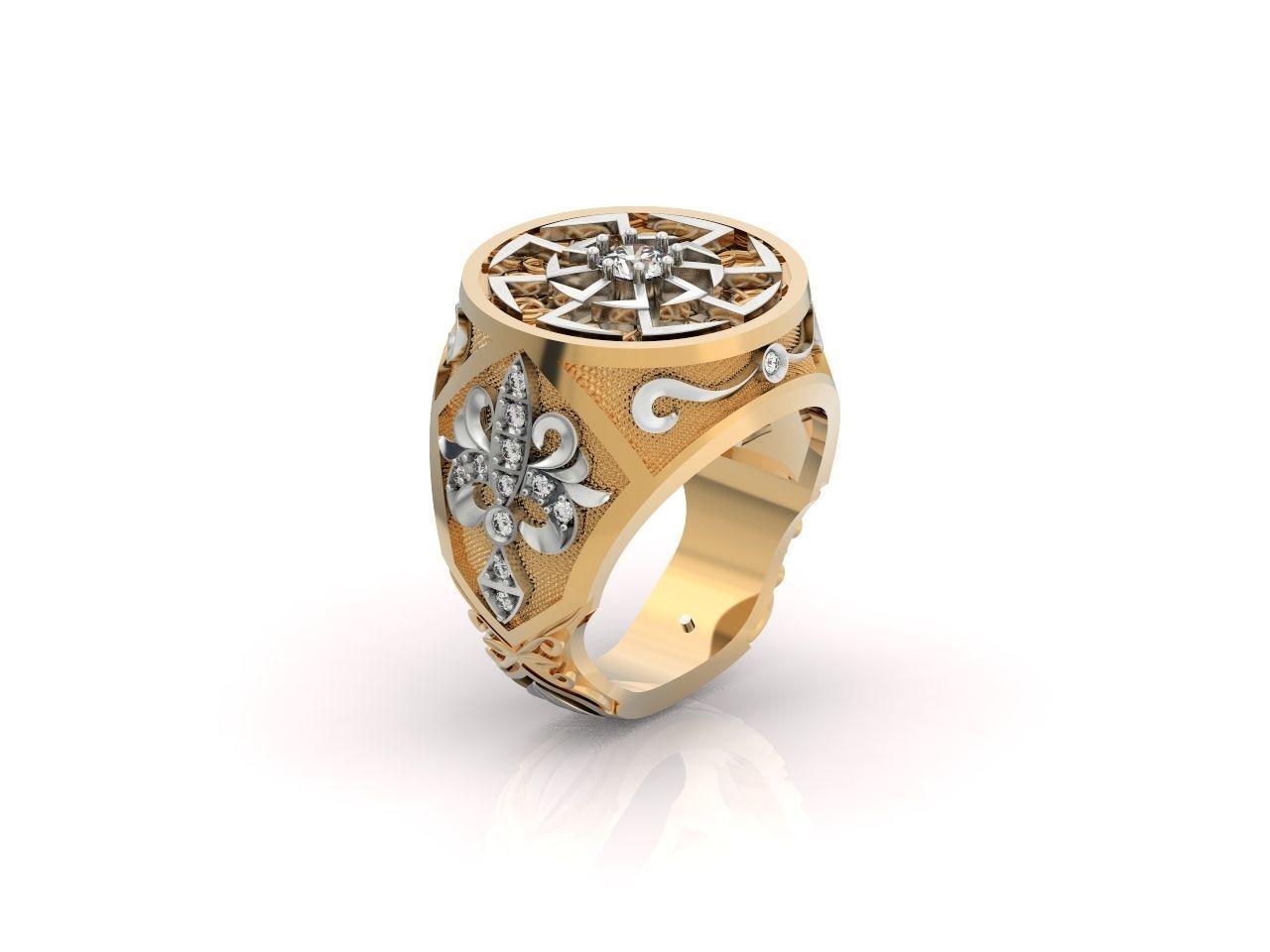 big ring with patterns 3D print model_12
