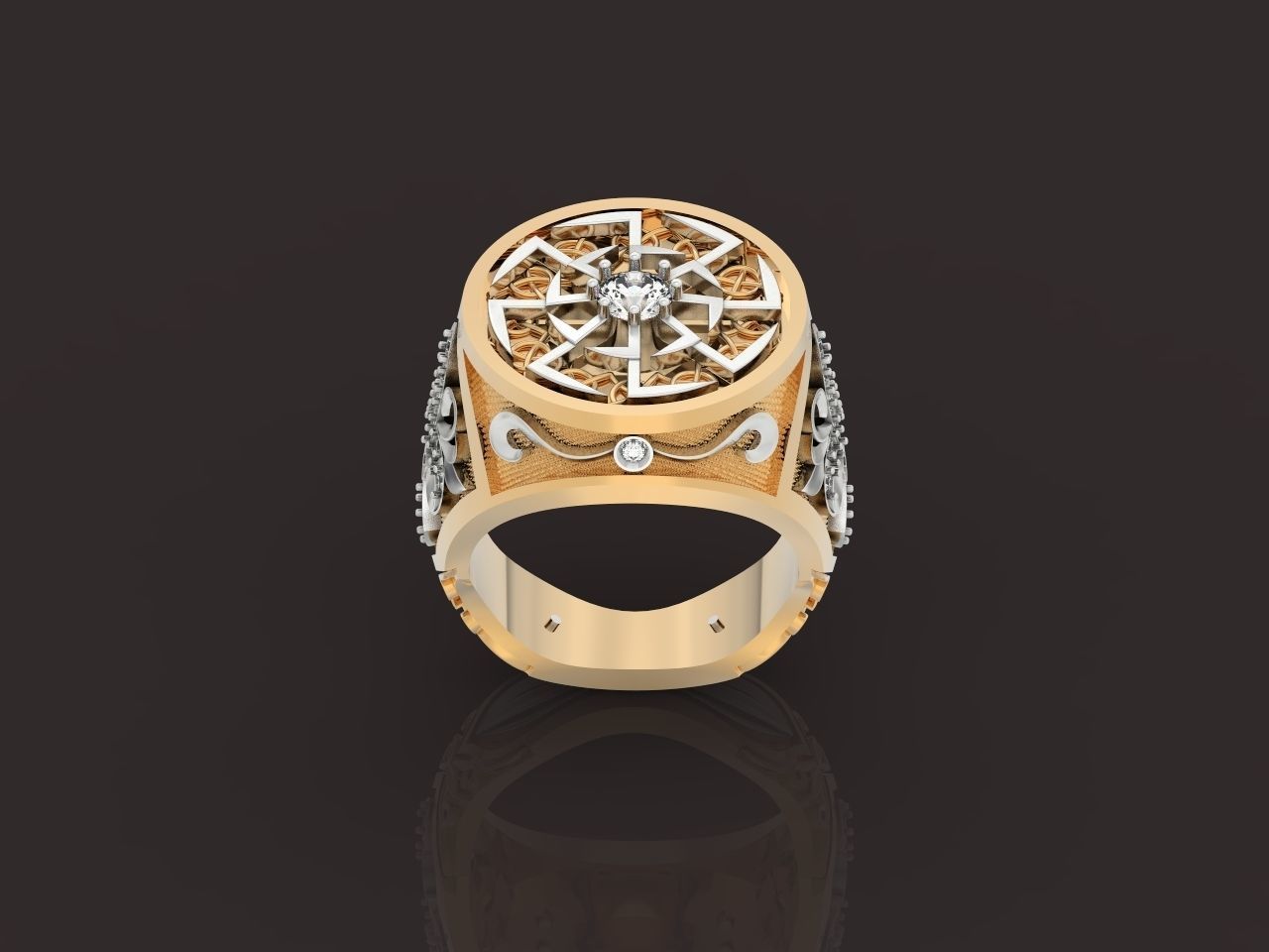 big ring with patterns 3D print model_9