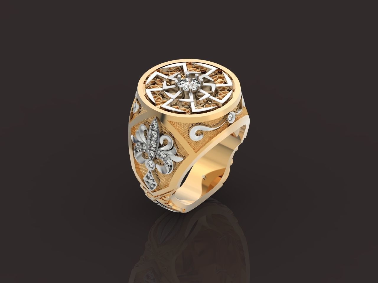 big ring with patterns 3D print model_2