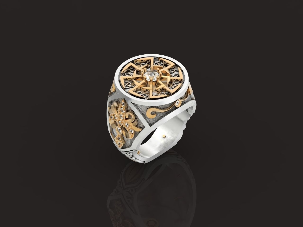 big ring with patterns 3D print model_24