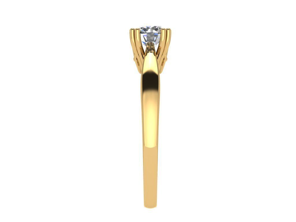 Ring135 solitaire engagement ring gold 3D print model_3