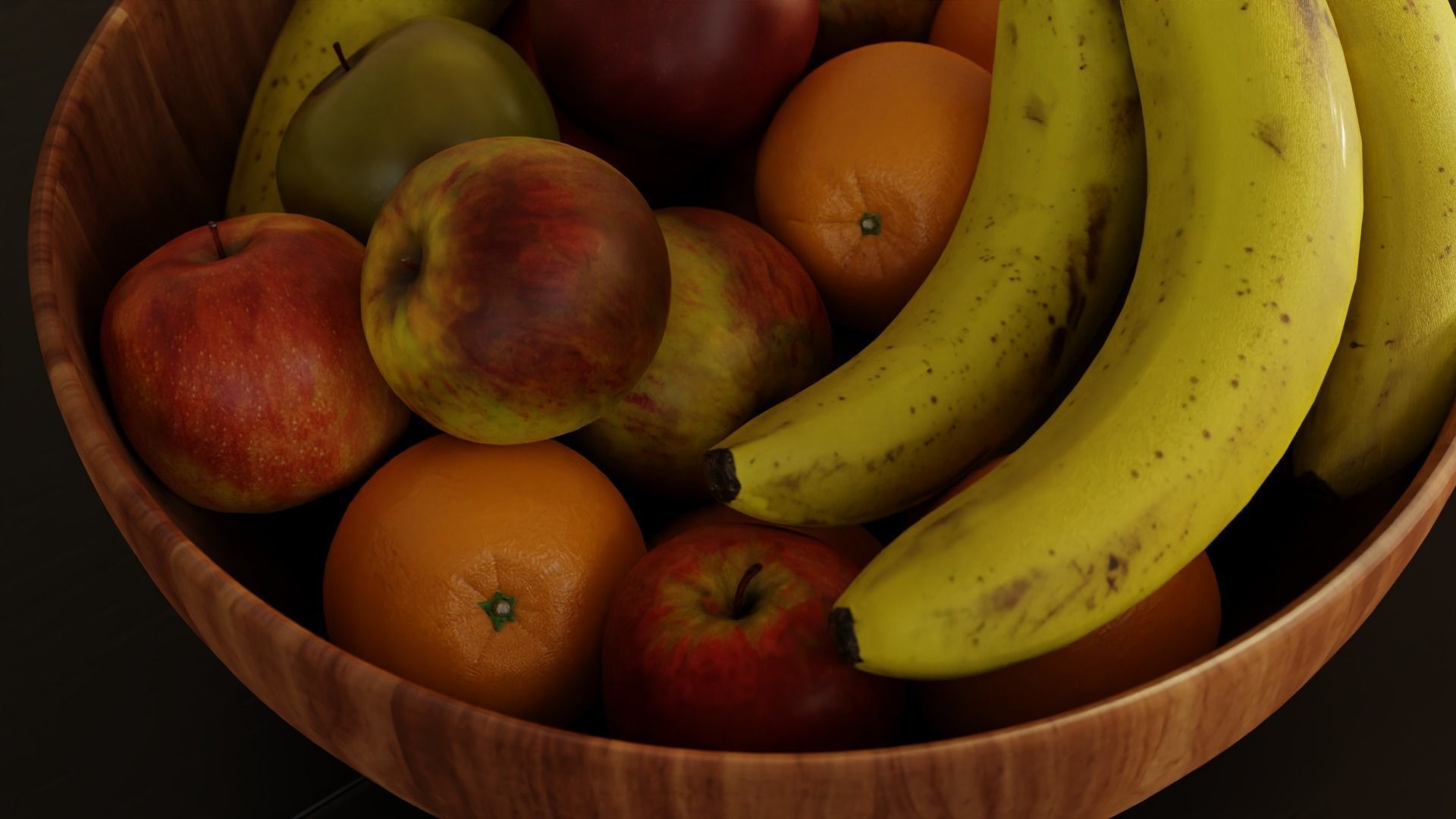  Fruit bowl apples bananas and oranges 3D model_6