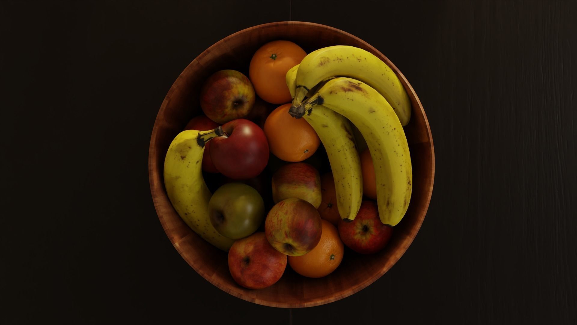  Fruit bowl apples bananas and oranges 3D model_2