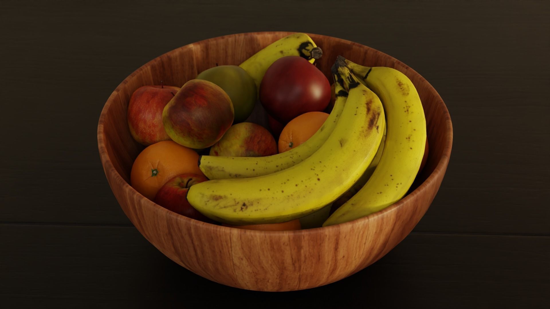  Fruit bowl apples bananas and oranges 3D model_4