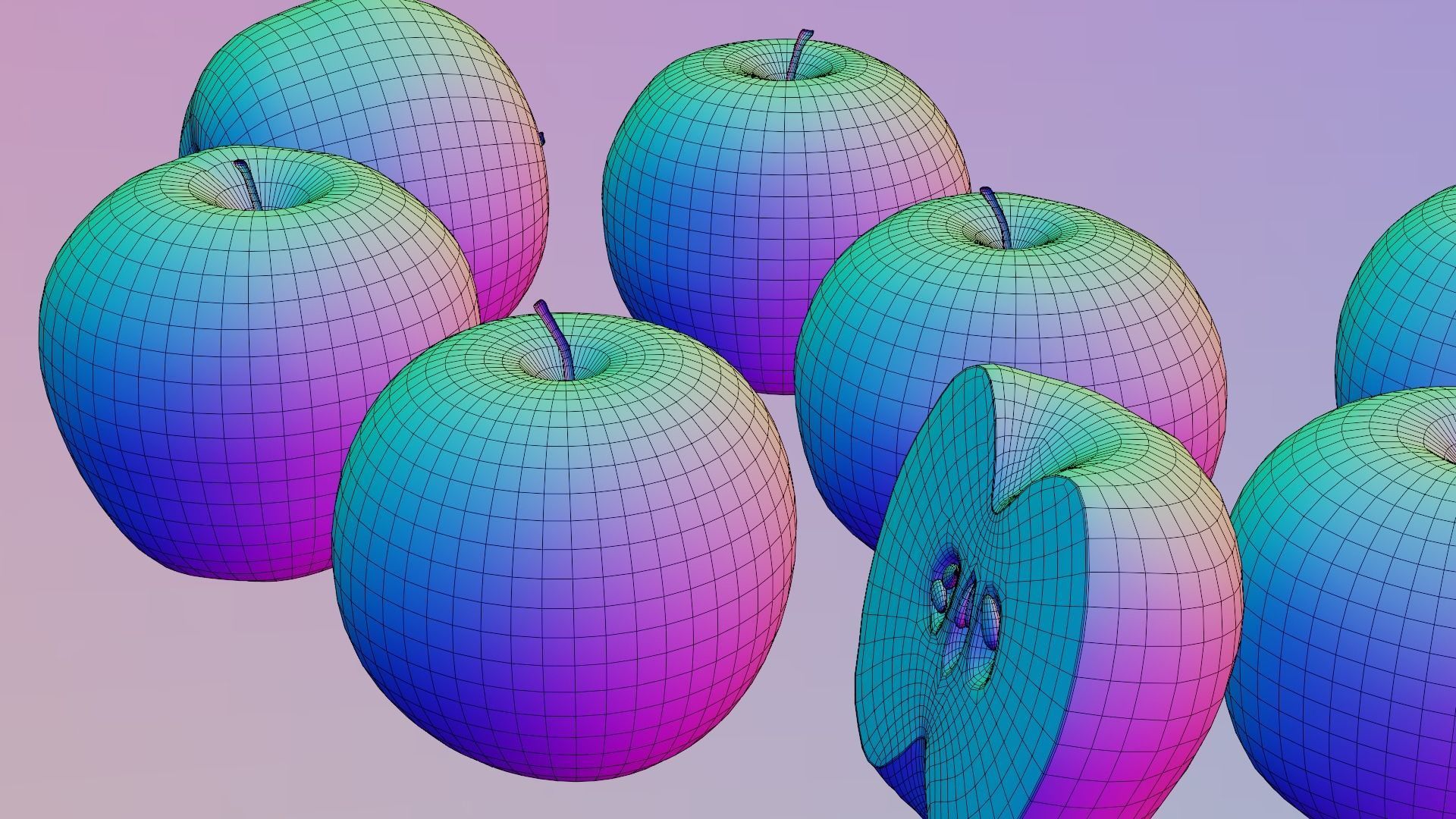  Fruit bowl apples bananas and oranges 3D model_15
