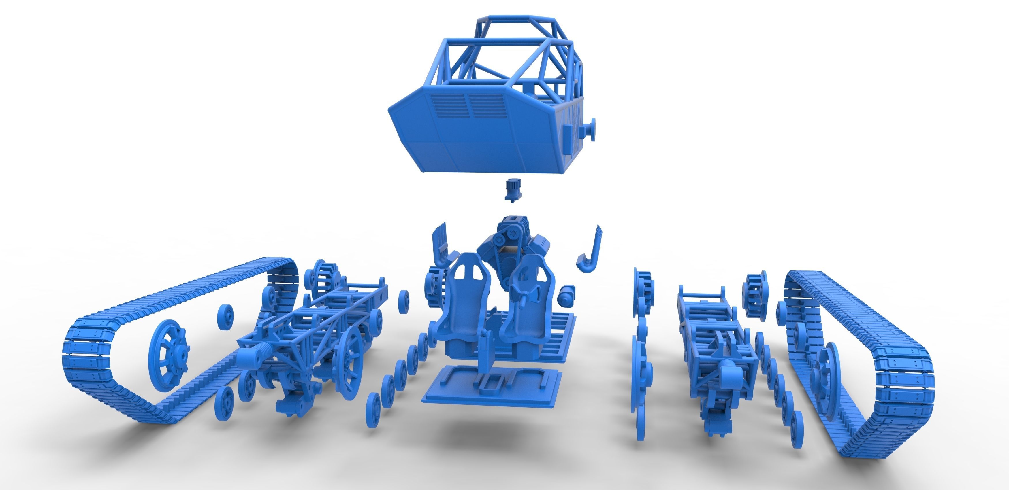 Tracked vehicle Scale 1 to 25 3D print model_30