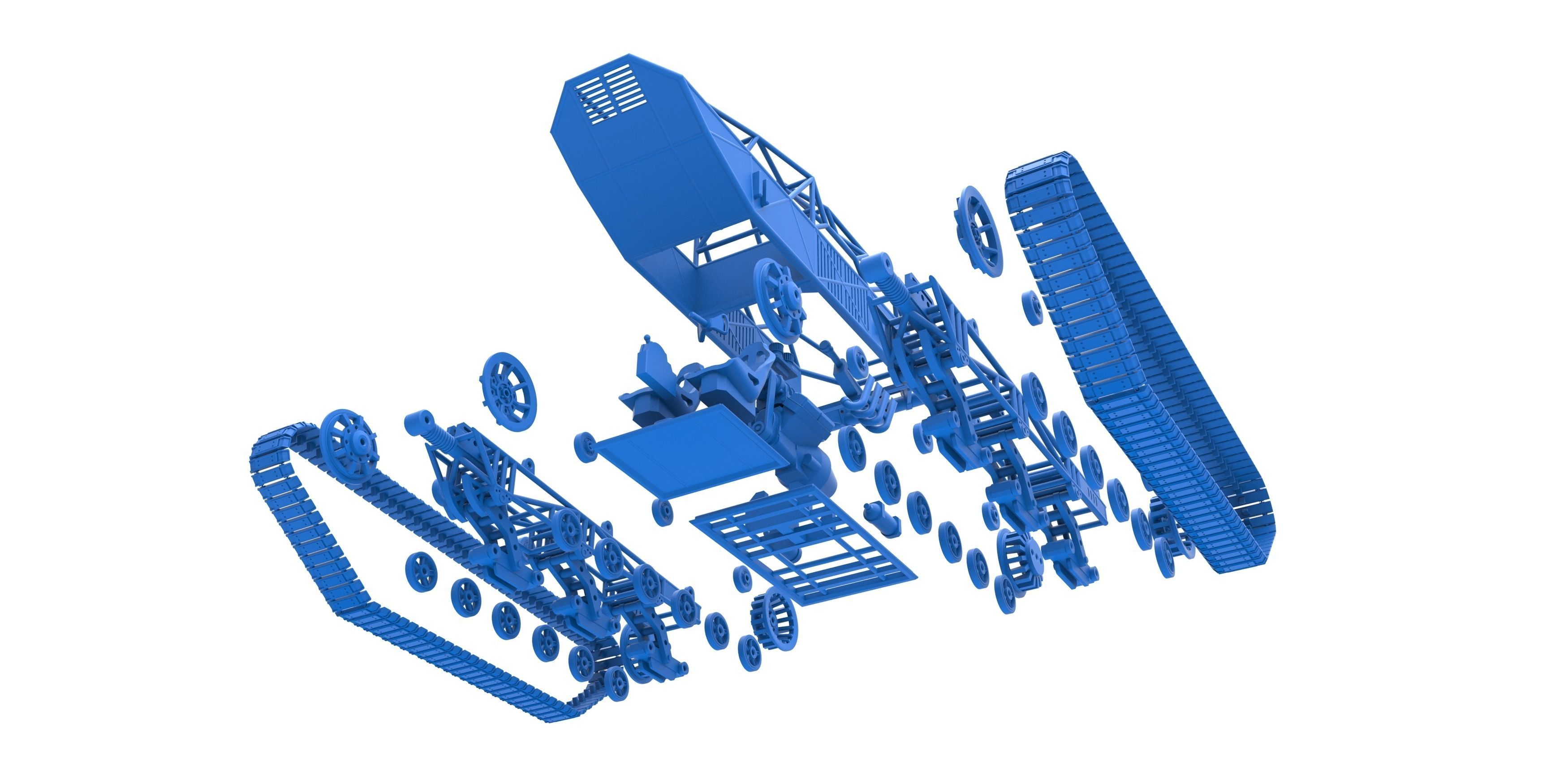 Tracked vehicle Scale 1 to 25 3D print model_28