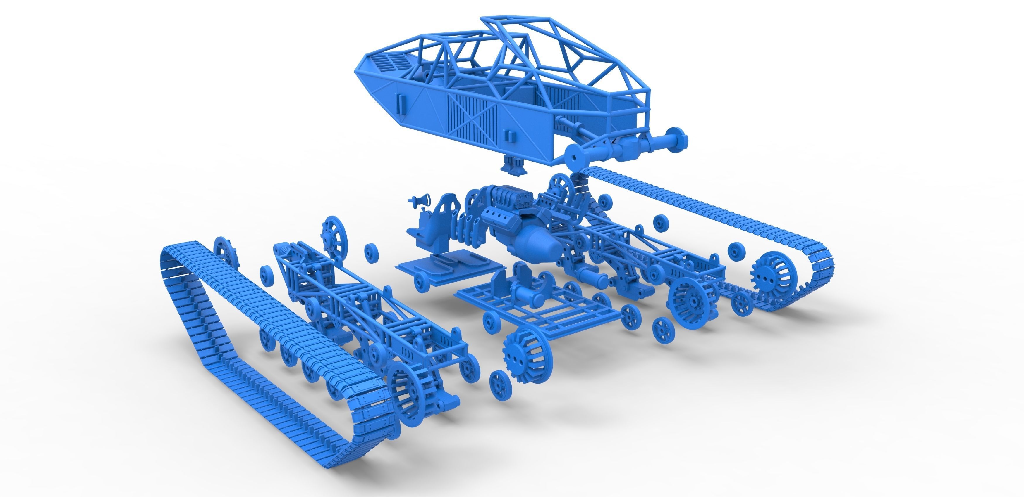 Tracked vehicle Scale 1 to 25 3D print model_32