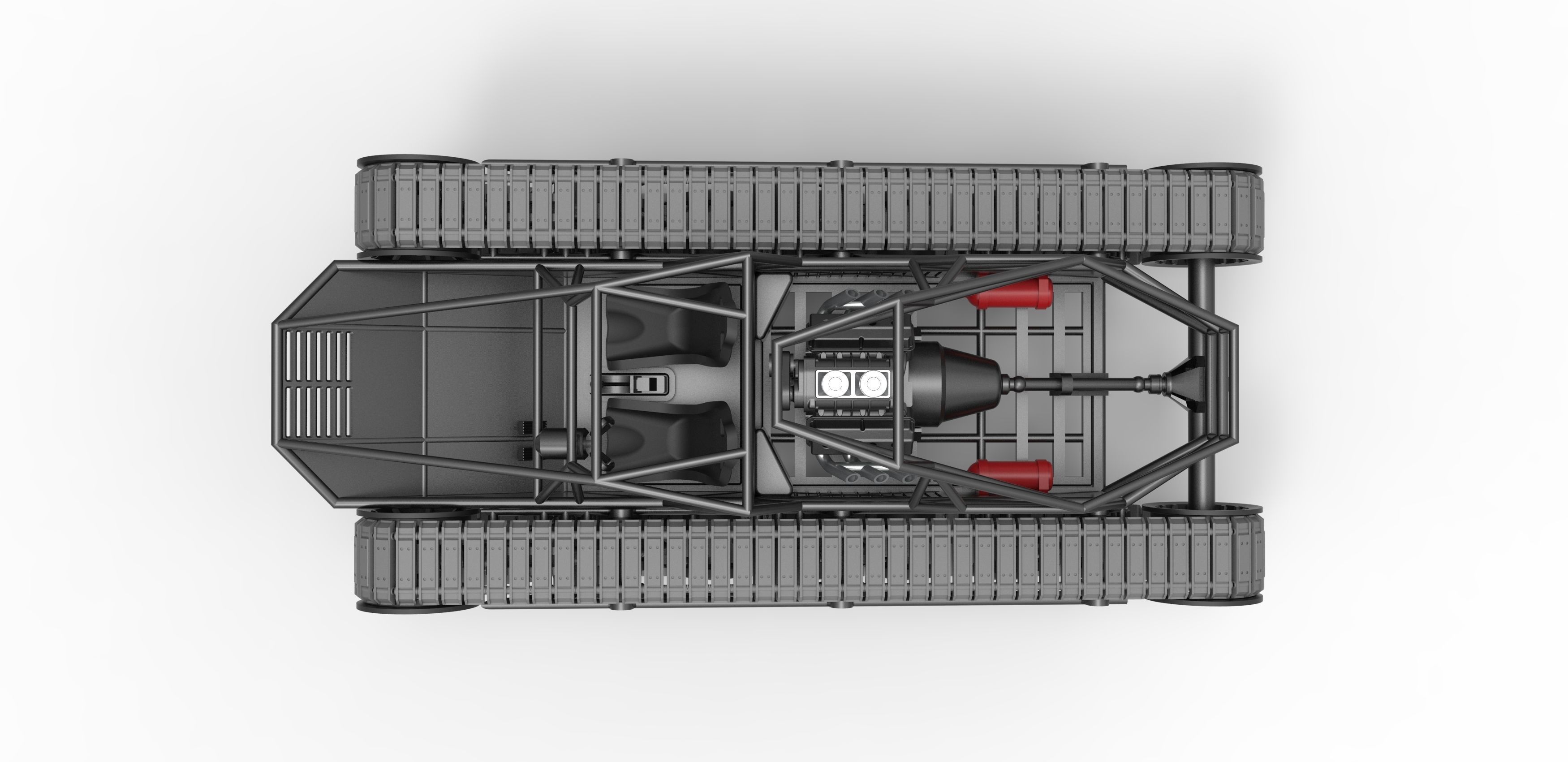 Tracked vehicle Scale 1 to 25 3D print model_9